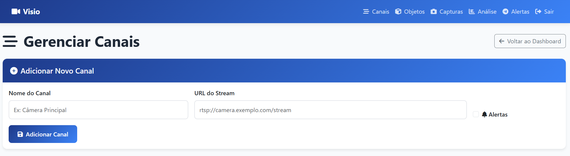 Adicionar novo canal