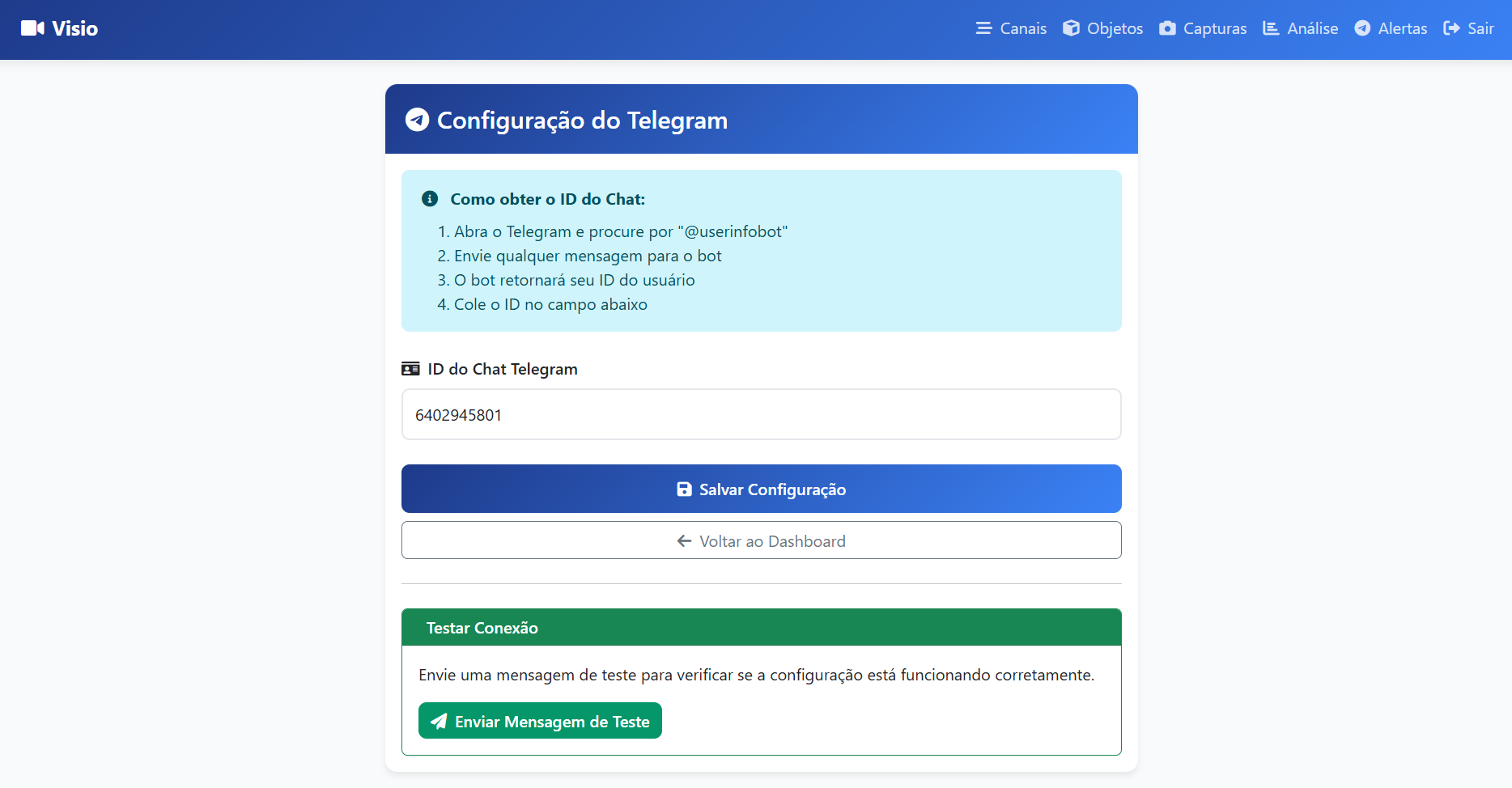 Configuração Telegram